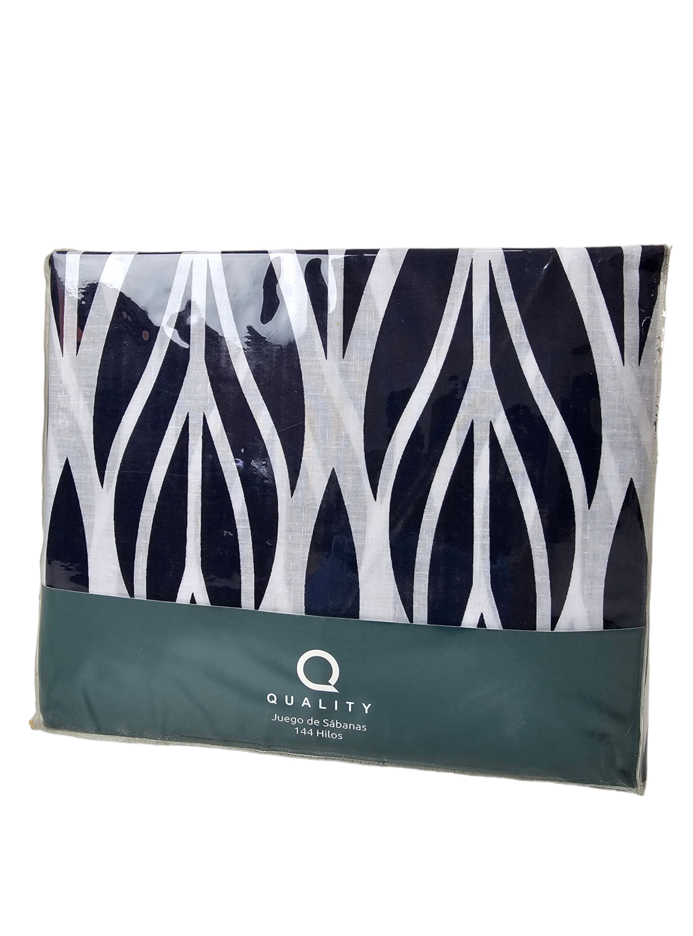 Qualityhome - Juego De Sabanas 144 Hilos 1 Plazas Azure