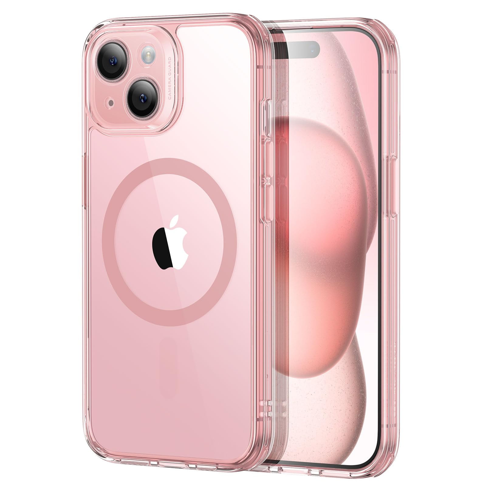 Funda De Teléfono Esr Para Iphone 15 Plus, Translúcida, Mate, Transparente, Rosa