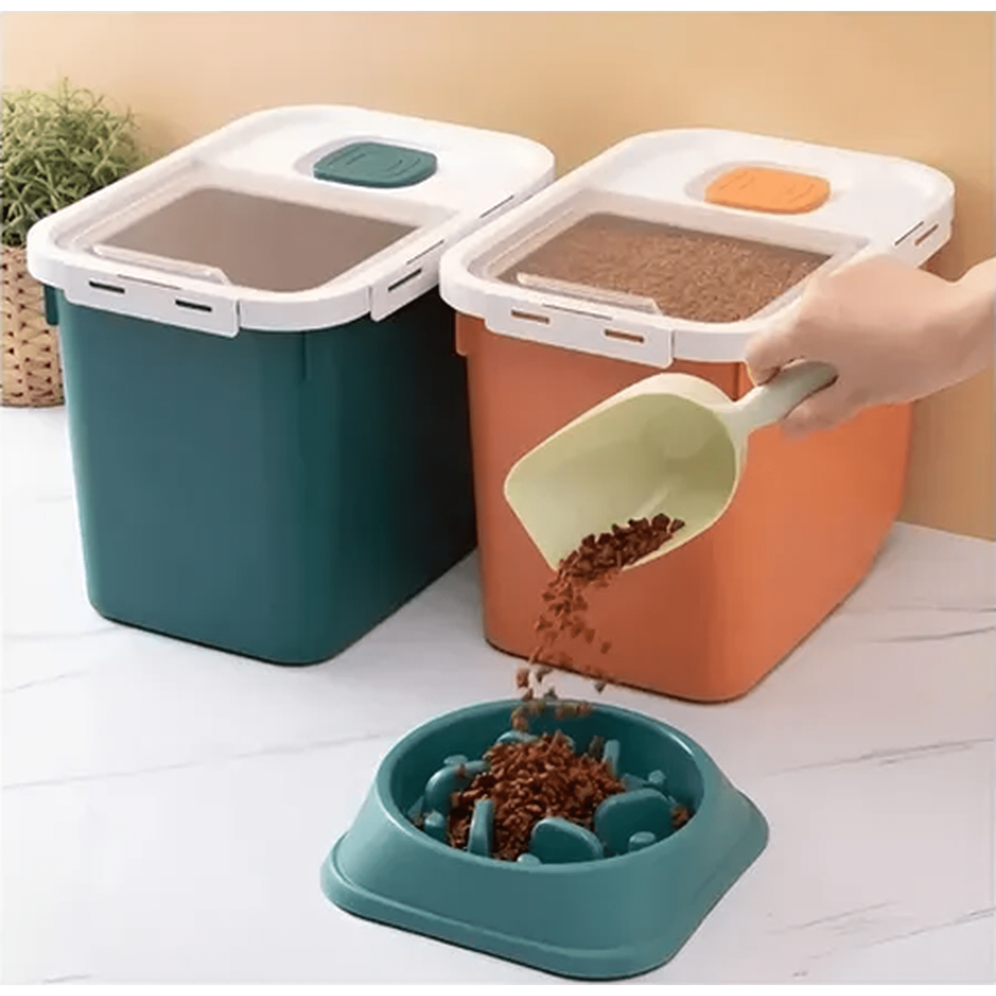 Genérico - Contenedor Alimento Mascotas Hermético + Pala