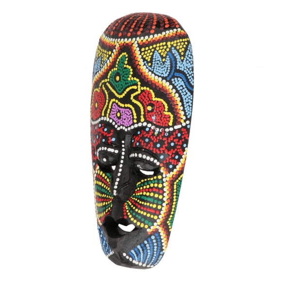 Máscara De Tótem Africano, Artesanía Llena De Colores, Máscara Africana De Puntos Para Dormitorio, Jardín, 10x20cm