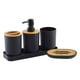 thumbnail image 2 of Juego De Accesorios De Baño De 5 Piezas Dispensador De Jabonera Lavadero Negro, 2 of 3