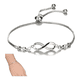 thumbnail image 1 of Pulsera infinito ajustable de plata ley S925 + bolsa y paño, 1 of 3