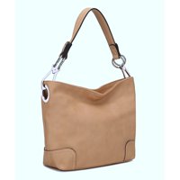 Bolso Hobo De Mujer Mkf Collection - Emily, Vegan Leather, Slouchy Everyday Purse, Color Tan
