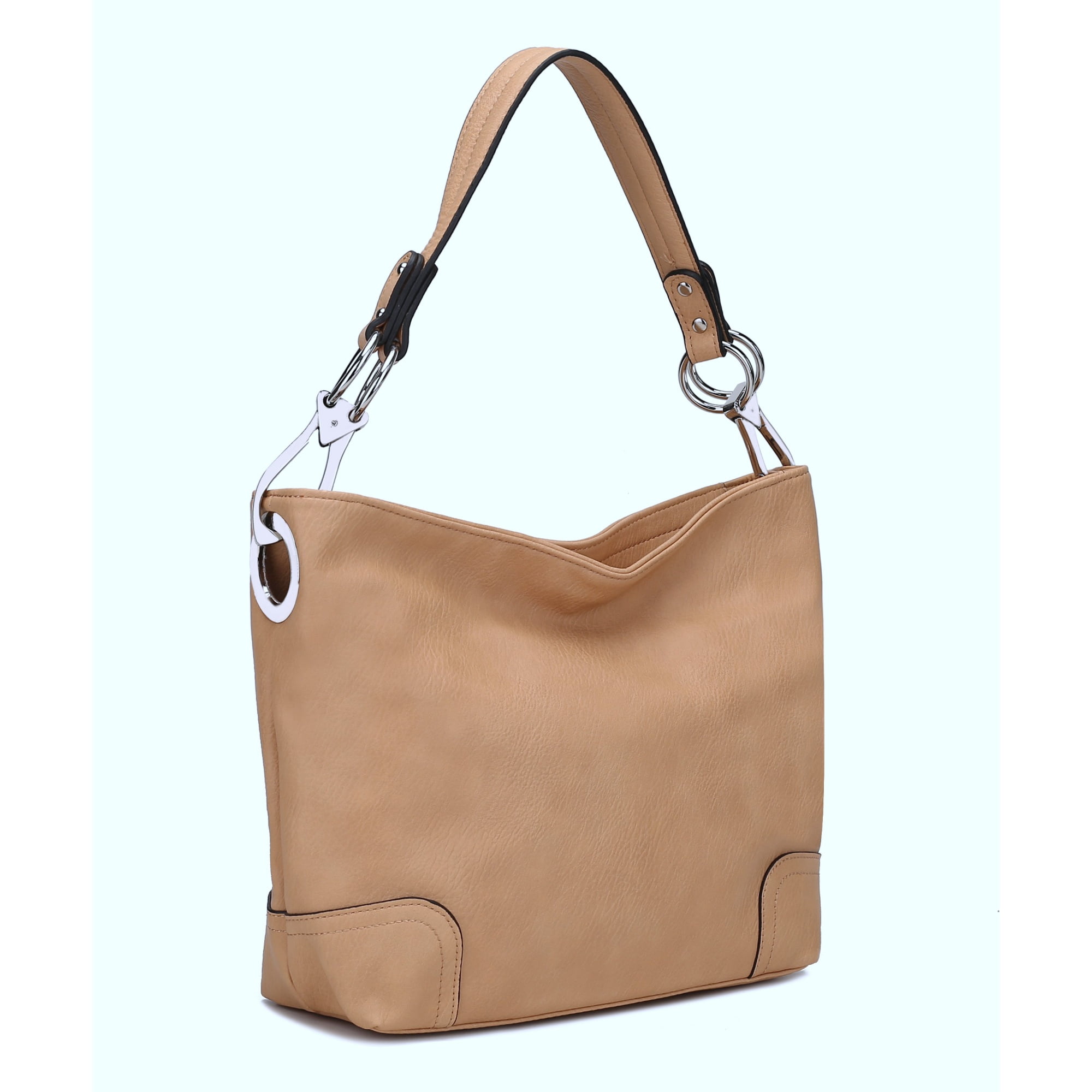 Bolso Hobo De Mujer Mkf Collection - Emily, Vegan Leather, Slouchy Everyday Purse, Color Tan