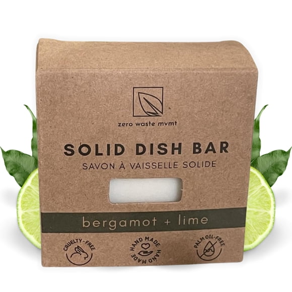 Barra de jabón sólido para platos Zero Waste MVMT Bergamot + Lime 160 ml