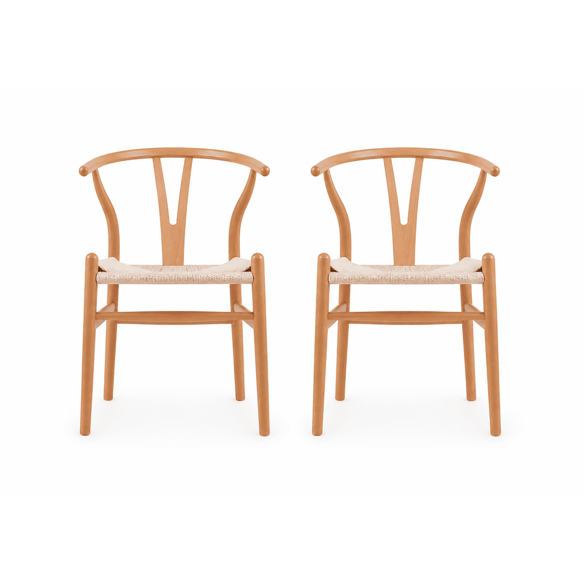Moboi - Pack 2 Sillas Wishbone Madera Natural