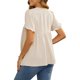 thumbnail image 3 of INSPIRE CHIC Camisetas de Maternidad Casual para Mujer con Cuello Redondo y Mangas con Volantes, Ajuste Suelto Peplum S Albaricoque, 3 of 6