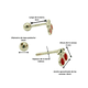 thumbnail image 2 of Aros cerezas tapa de seguridad piercing plata fina 925, 2 of 3