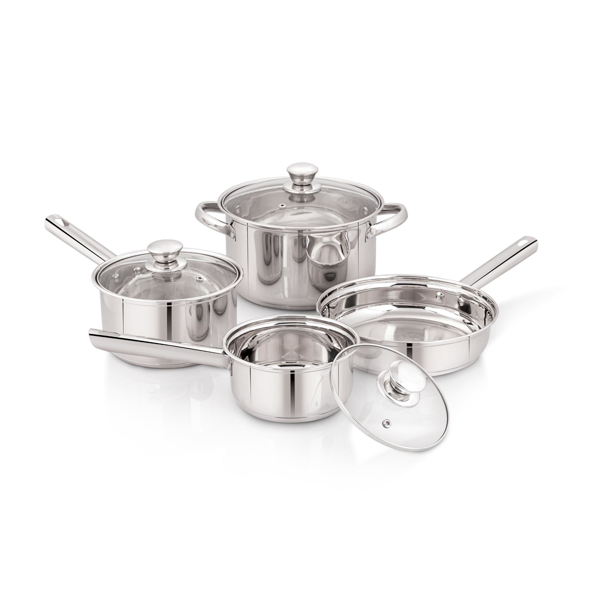 Haus - Batería De Cocina 7 Piezas Bateriaac Acero Inoxidable Plateado