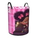 thumbnail image 2 of El Bebé Jefazo Niña África Cesta de lavandería de gran capacidad redonda con asa, bolsa para ropa sucia plegable, almacenamiento para dormitorio, baño y lavadero 44x35 cm, 2 of 6
