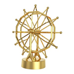 Magideal - Noria Eléctrica De Movimiento Perpetuo, Estatua Científica, Juguete Giratorio, Manualidades Dorado