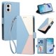 thumbnail image 2 of Cartera Plegable para Motorola Moto G73, PU Tricolor con Ranuras, Azul Claro, 2 of 6