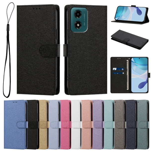 Cartera para Motorola Moto G24 4G con Soporte y Correa, Negro