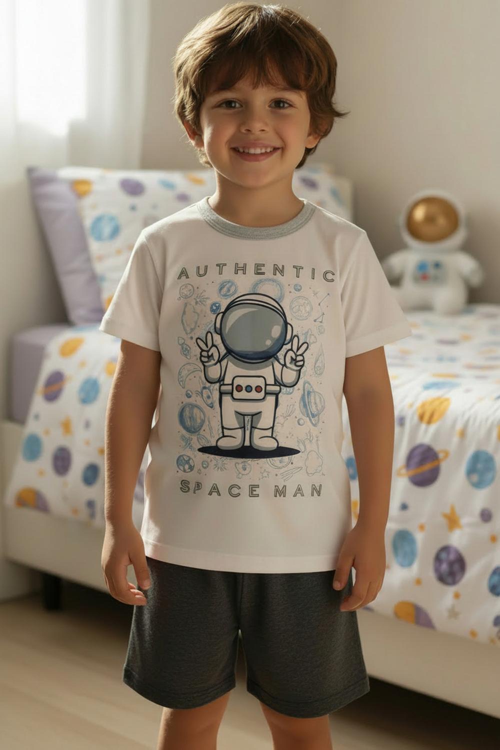 Tiare - Pijama Niño Astronauta Blanco 3