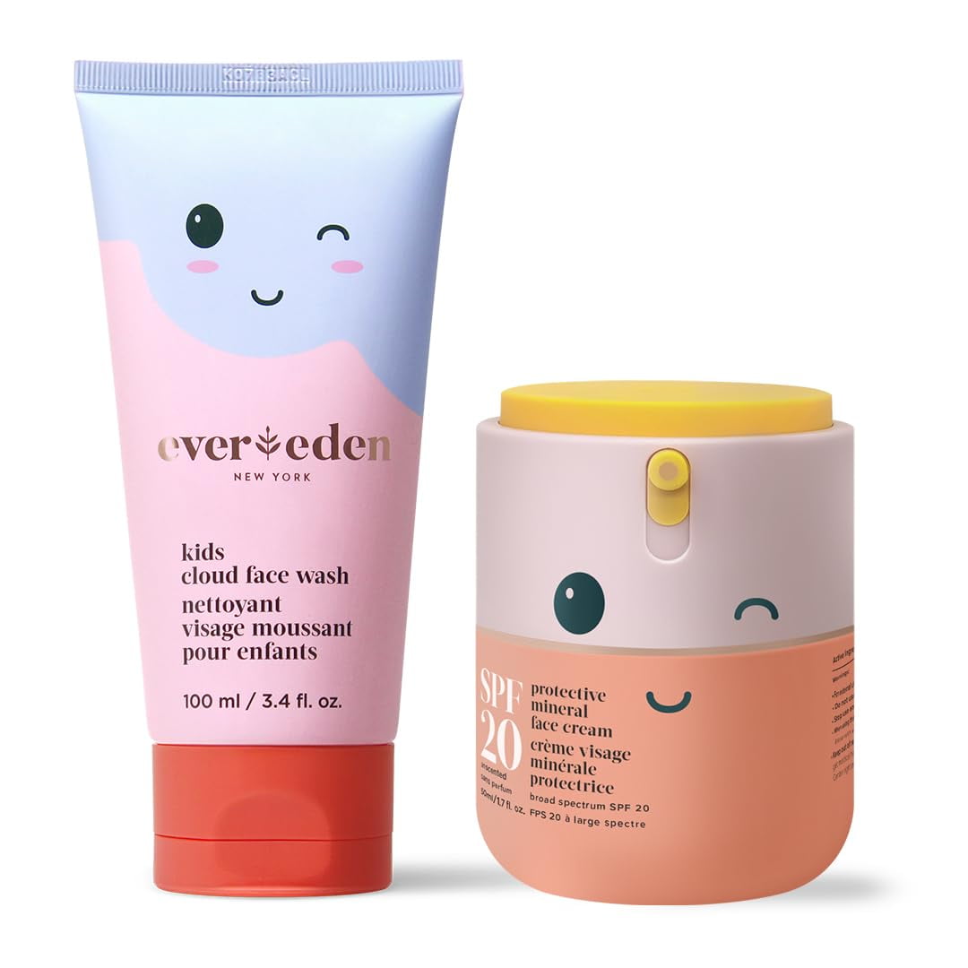 Paquete De Cuidado De La Piel Evereden Kids Cloud Face Wash + Spf 20