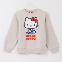 Polerón Cerrado Niña Personaje Gris Blanco Hello Kitty