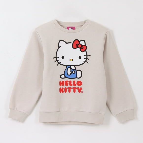 Polerón Cerrado Niña Personaje Gris Blanco Hello Kitty