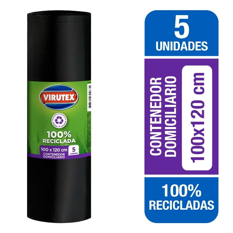 Bolsa De Basura Contenedor Domiciliario L 100x20 Cm Virutex