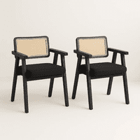 Klik Muebles - Pack De 2 Sitiales Acolchado Chandigarh Butaca Rattan - Negro