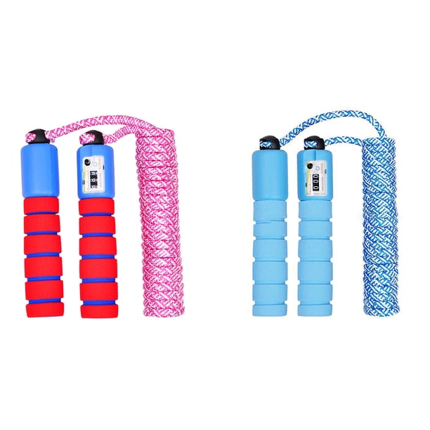 Cuerdas de saltar para niños, cuerda de saltar suave y ajustable, equipo de fitness para niños con asas de espuma.