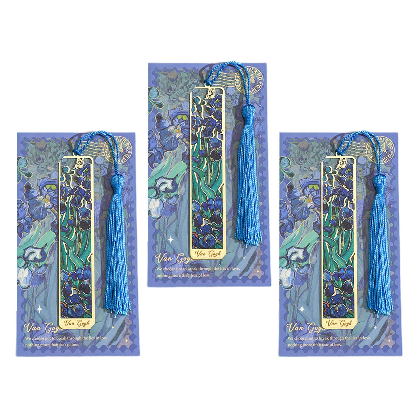 Magideal - Set De Marcadores De Páginas Con Diseño Floral Y Borlas , Iris