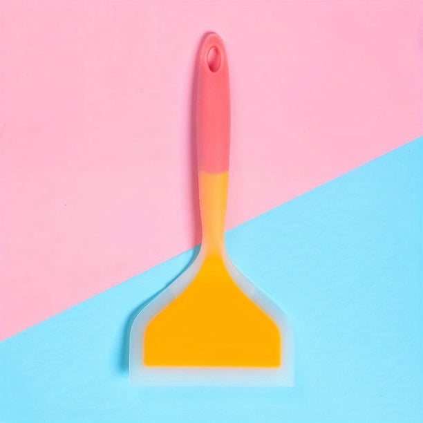 1pc Food Grade Silicone Wide Mouth Frying Spatula, Egg And Beef Pizza Non-stick Spatula, Cake Baking Spatula Kitchen Cooking Tools