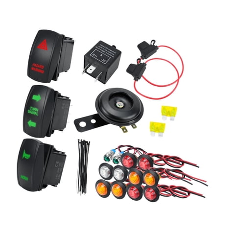 Magideal - Kit De Luces De Señal De Para Atv Utv, Kit Legal Para La Calle, Reemplaza Fusibles De Relé De Intermitencia Premium Resistentes Para Modificación