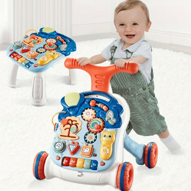 Infant Walking Car, Hand-pushed Baby Anti-O-leg Side-turning Multi-functional Starting And Walking Car, Children's Toy Table