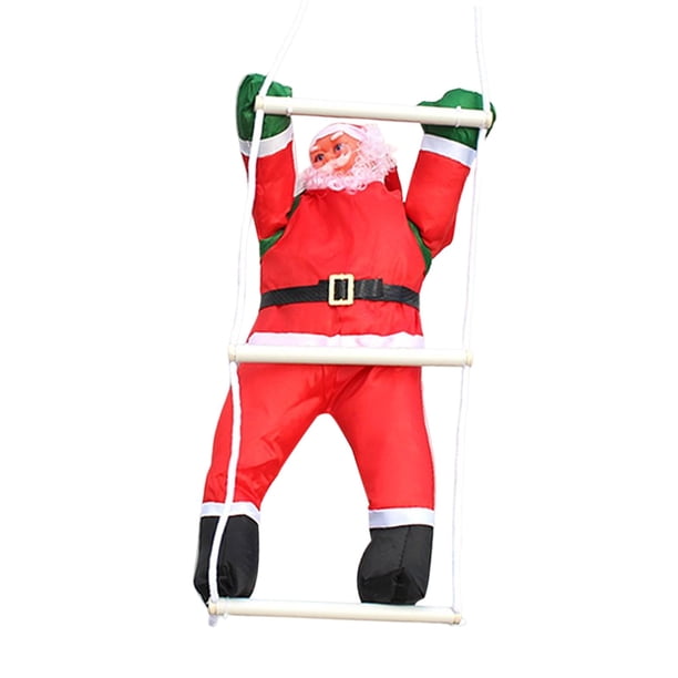 Santa Doll Hanging Wall Decorativo Muñeco De Nieve Animado Para Escalera De Escalada De árbol De Navidad