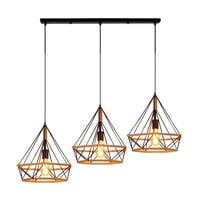 Importclick - Lampara Triple Colgante Vintage Jaula Metálica Ampolletas