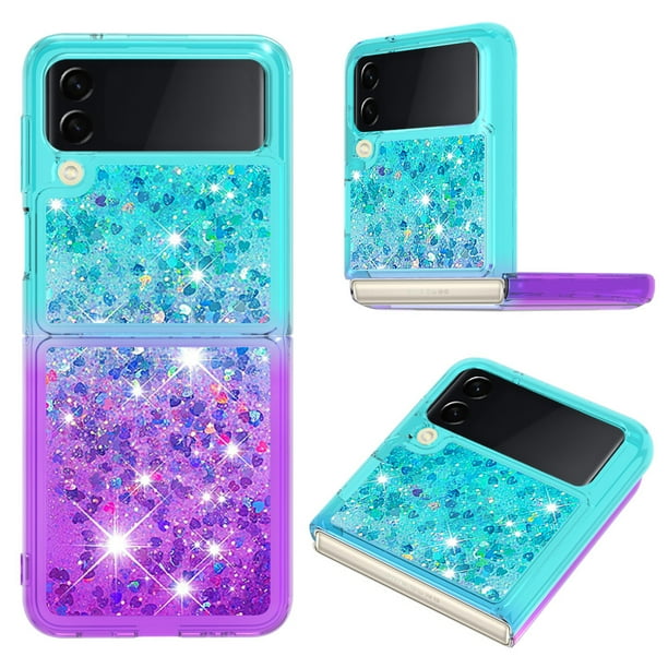 Funda Para Samsung Galaxy Z Flip 4 Con Diseño Gradiente Y Brillo Líquido Antigolpes Tpu