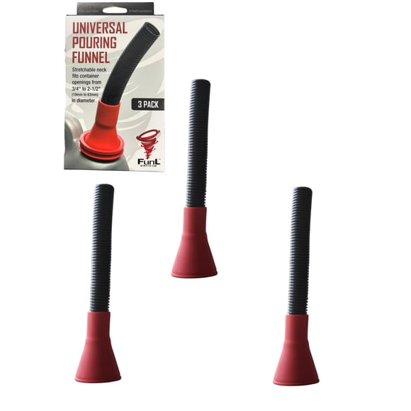 Embudo automotriz FunL de 3 piezas, flexible y a prueba de derrames, NBR