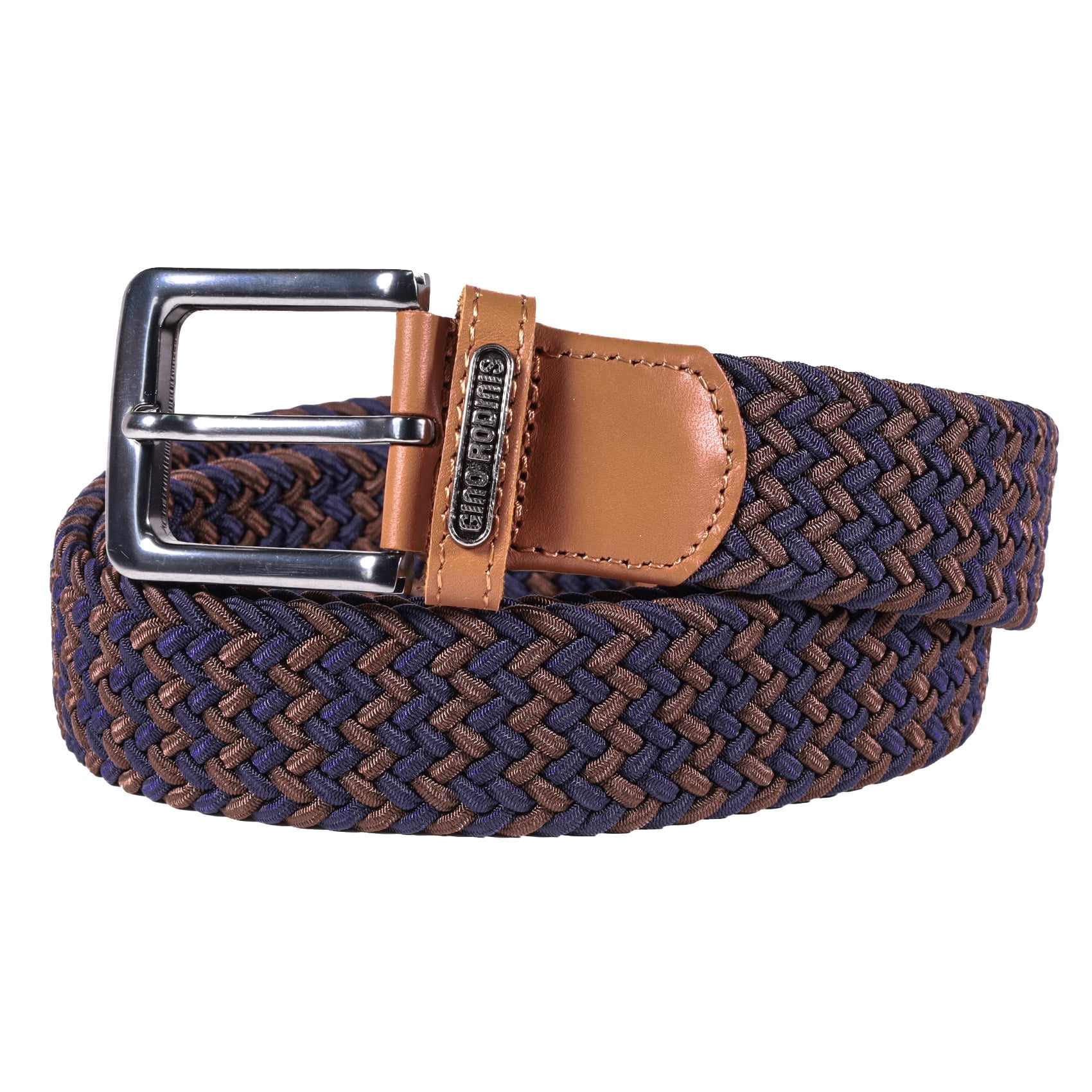 Gino Rodinis - Cinturón Elasticado Hombre 2515 Talla L-xl Azul/marron