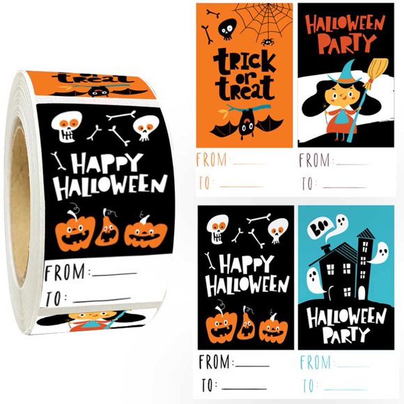 Etiquetas autoadhesivas de Halloween, 300 unidades