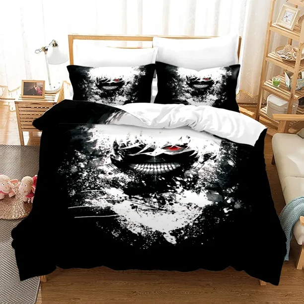ed Tokyo Ghoul Kaneki Ken Bedding Set Boys Girls Size Duvet Cover Pillowcase Bed Kids Adult Bed Sheets