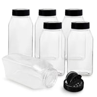 Botellas De Plástico Para Especias, 6 X 1 L, Con Tapa Negra, Royalhouse
