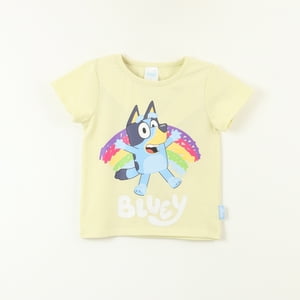 Polera Manga Corta Niña Arcoiris Verde Bluey
