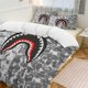 thumbnail image 1 of Light Dark Gray Bape Shake Camo Comforter Set Soft 3 Pcs Twin Bedding Sets Thicken for All Season, 1 of 5