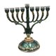 thumbnail image 1 of Estilo Europeo Retro Hanukkah Menorah Suministros Religiosos Adornos Verde, 1 of 5