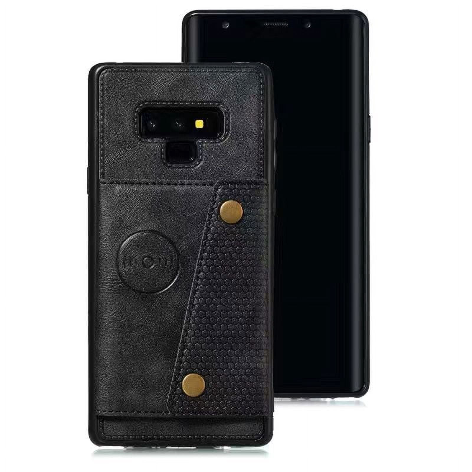 Samsung Galaxy Note 9 黒 レザーケース付き Samsung Note9/10+, Note20 Ultra, & Card Holder Leather Case: Anti