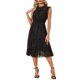 thumbnail image 1 of Vestido de Chifón sin Mangas con Cintura Fruncida y Estrellas Metálicas Doradas para Fiesta de INSPIRE CHIC para Mujer Negro L, 1 of 6