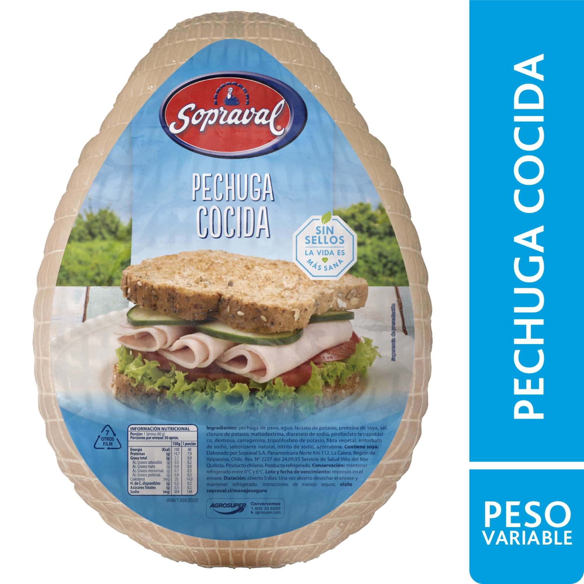 Pechuga De Pavo Cocida Granel 250 g Sopraval