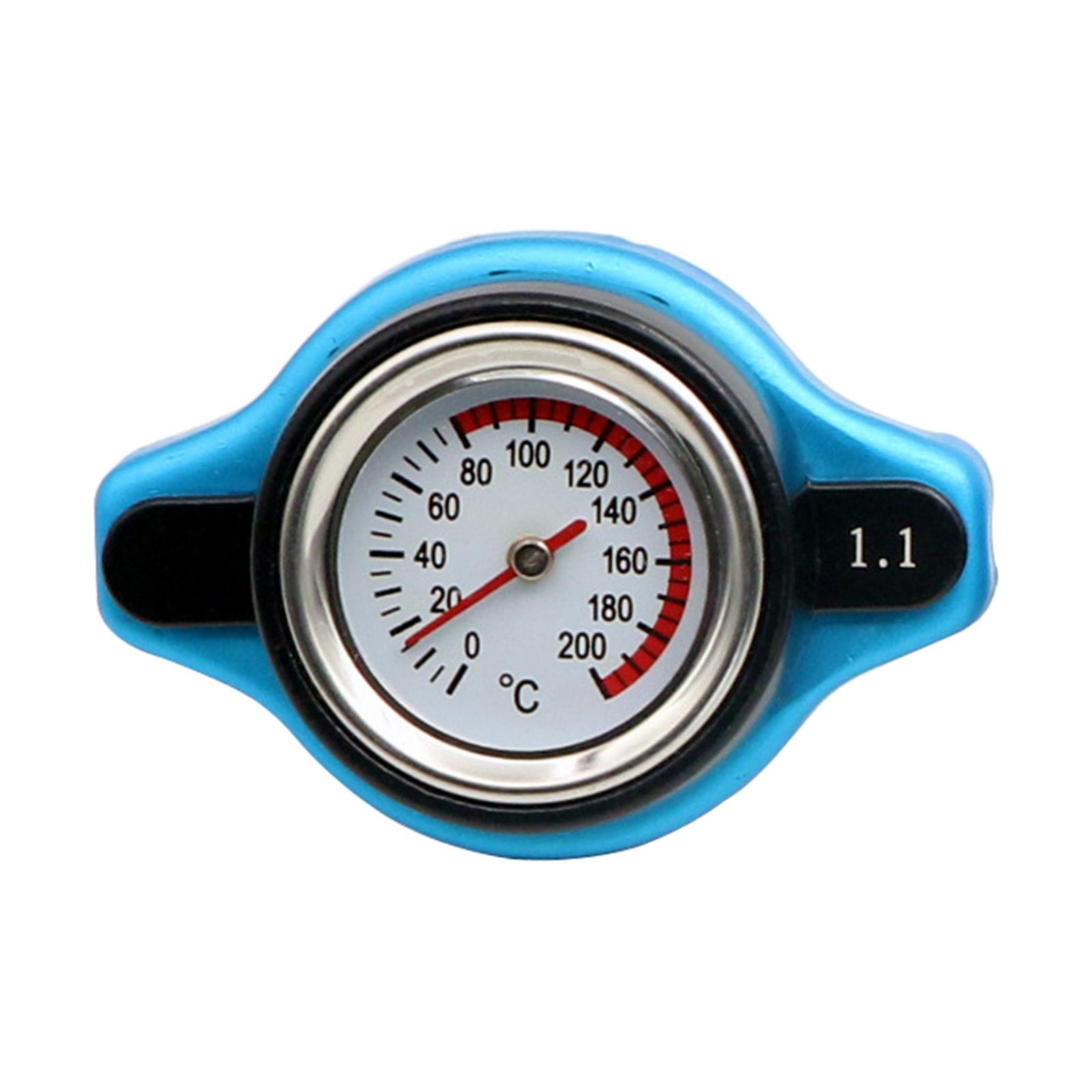 Magideal - Indicador Termostático Para Coche, Tapa De Radiador, Medidor De Temperatura De Agua Universal, Accesorio De Aleación De Aluminio Duradero, Fácil De In , 1.1 Cabeza Grande