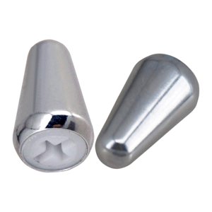 Bothyi - 2 Piezas Tapas De Punta De Perilla De Interruptor De Palanca Punta De Interruptor De Guitarra Para Accesorios De Piezas Plata