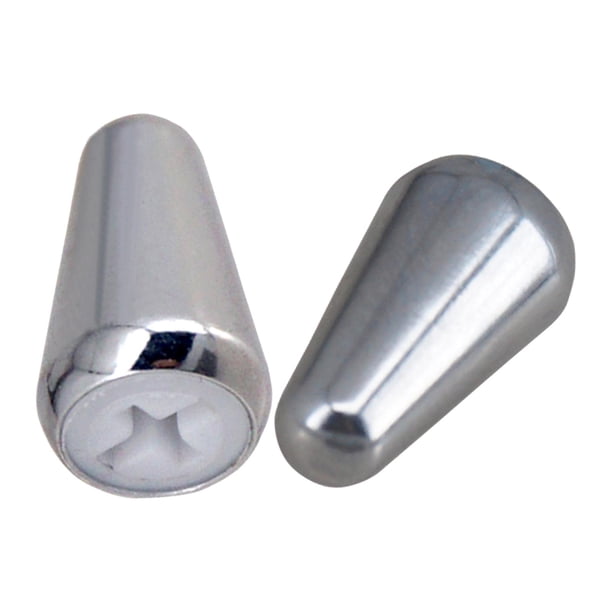 2 Piezas Tapas De Punta De Perilla De Interruptor De Palanca Punta De Interruptor De Guitarra Para Accesorios De Piezas Plata