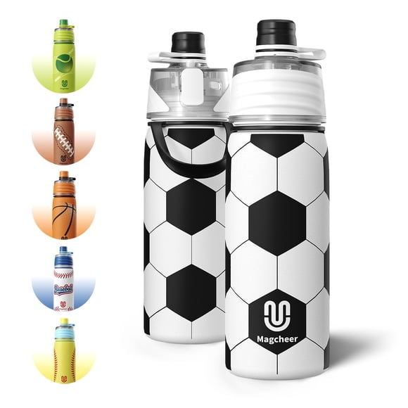 Botella De Agua De 20 Oz Con Aislamiento Térmico Y Rociador Para Fútbol