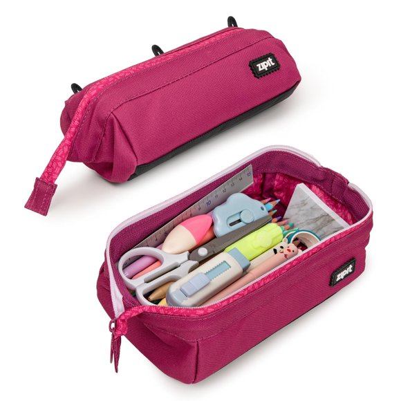 Estuche ZIPIT 19x11x7 cm Rosa con Apertura Amplia