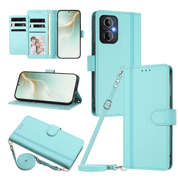 OnePlus Nord N20 5G Funda con Ranuras para 9 Tarjetas, Verde Claro