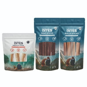 South Bites - Pack Snack 1 Bully Sticks + 1 Meat Sticks + 1 Premium Pipes Azul