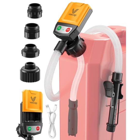 Bomba de transferencia de combustible VEECAP con autoapagado, 3.8 GPM, manguera de 130 cm